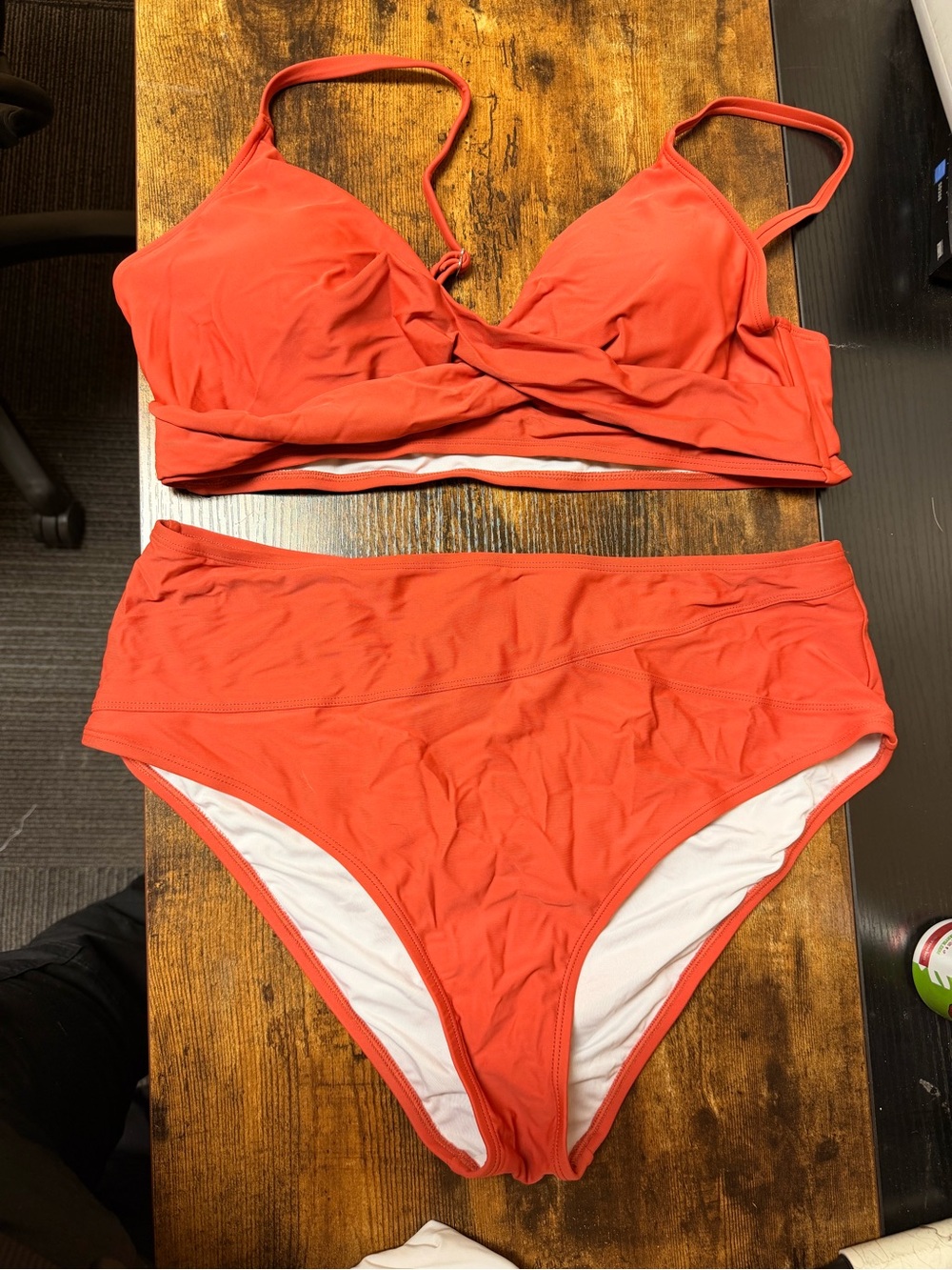 Cupshe Coral High Waist Bikini